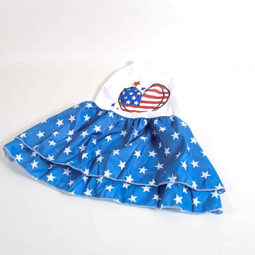 Patriotic Dog Dress - Size XXL - Independence Day Star & Heart Print - NEW